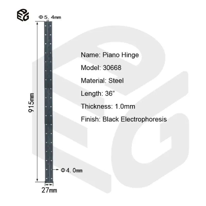 Workshop Piano Hinge - Precision Edged 1.0mm Continuous Hinges