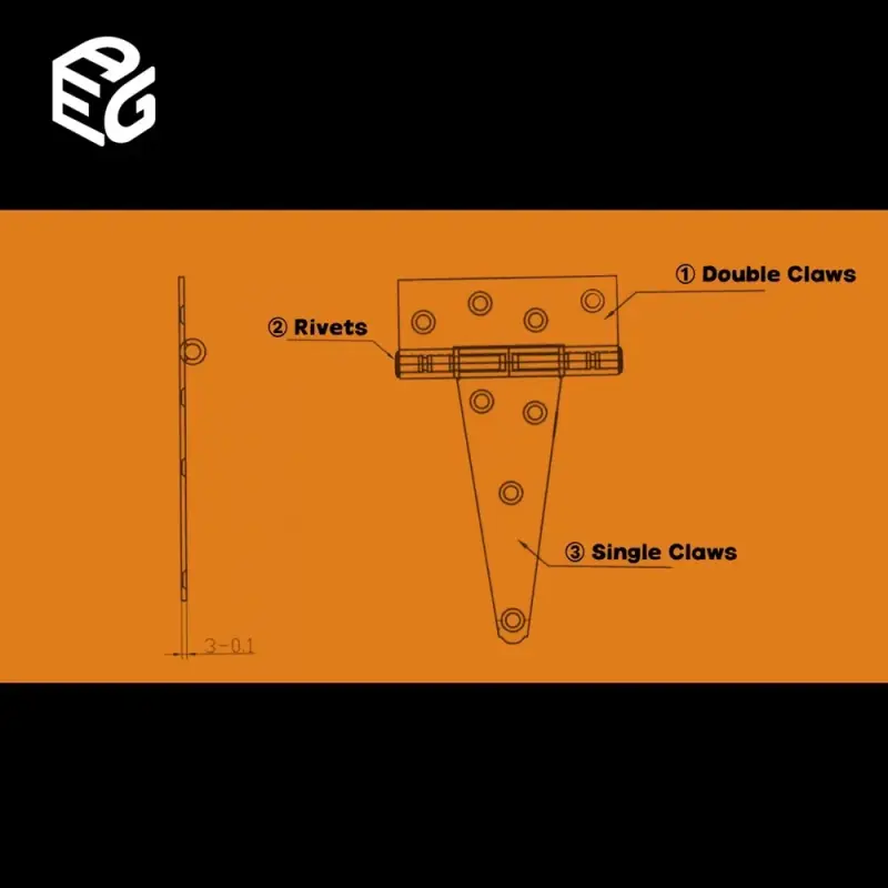Market One's Own Products Outdoor 5 Inch T-Hinge for Doors and Windows view 2