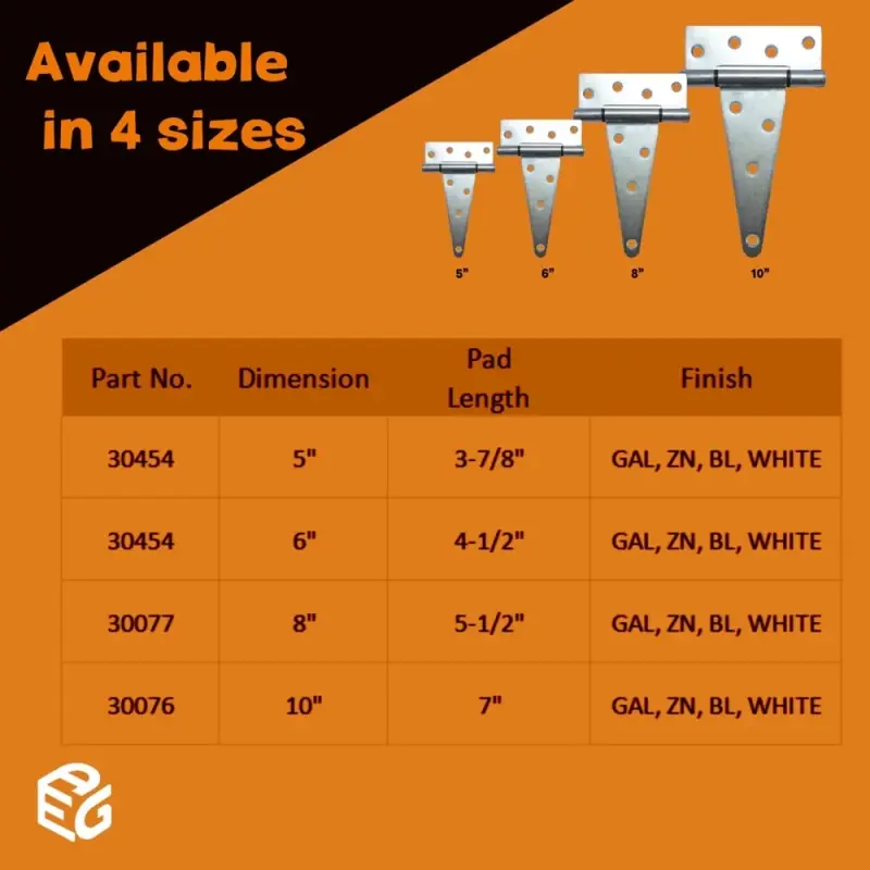 Market One's Own Products Outdoor 5 Inch T-Hinge for Doors and Windows view 3