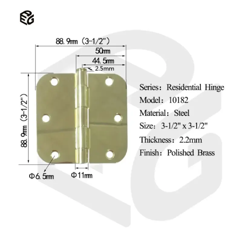3"X3" Rustproof Window Hinges - Mirror Finish Gold Coated Iron Door Hardware Hinge view 4