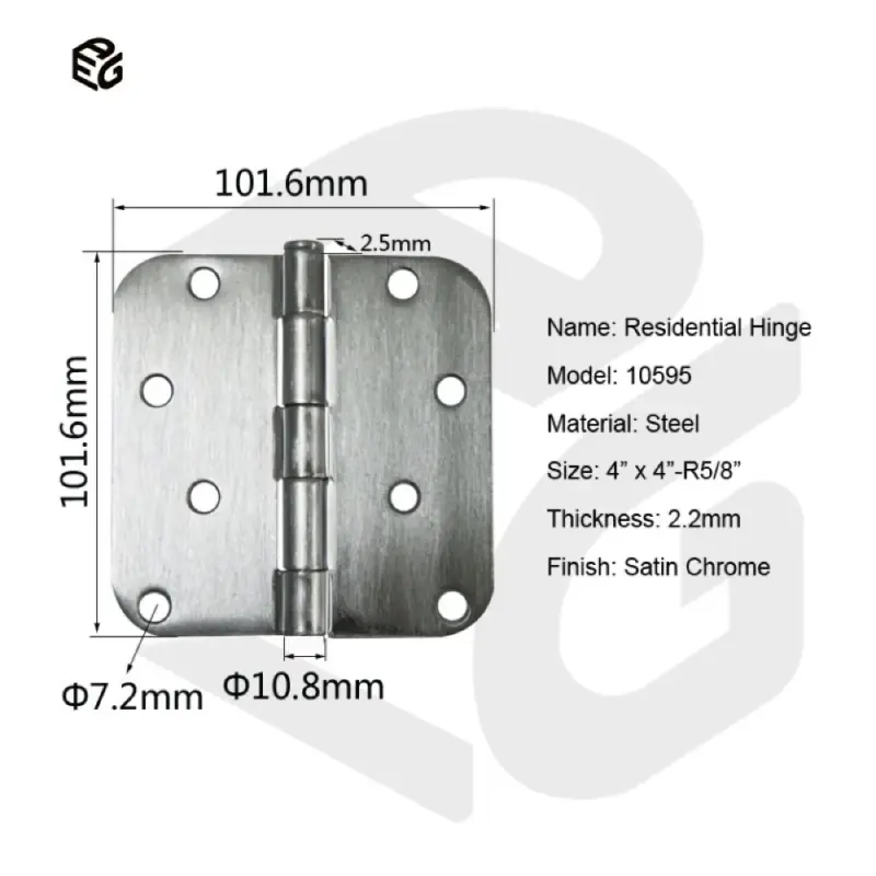 3"X3" Rustproof Window Hinges - Mirror Finish Gold Coated Iron Door Hardware Hinge view 5